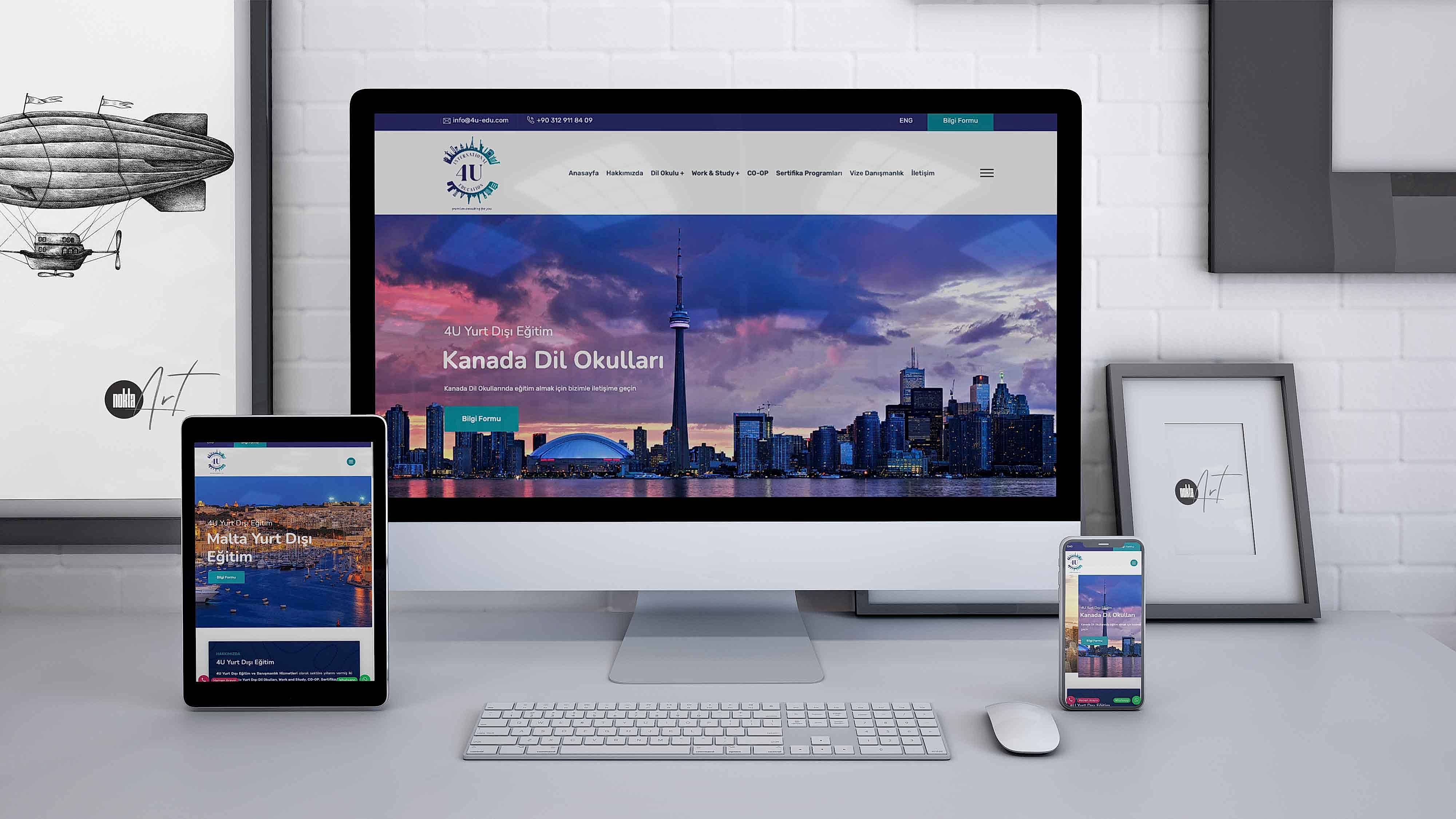 4U Yurt Dışı Eğitim Web Tasarım