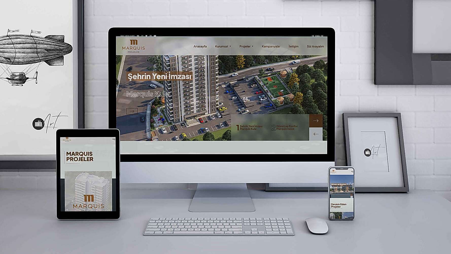 Marquis Projeleri İnşaat Firması Web Tasarım